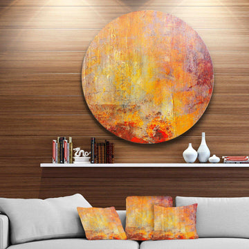 Ambient Canvas Grunge - Landscape Round Metal Wall Art